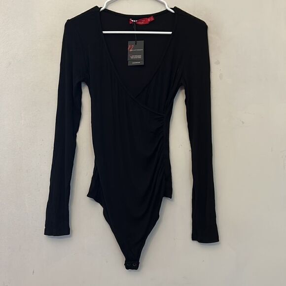 Philanthropy black long sleeve bodysuit Size S New - Picture 2 of 10